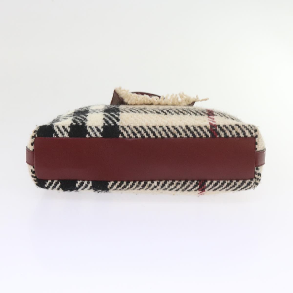 BURBERRY Nova Check Shoulder Bag Wool Beige Auth 59951