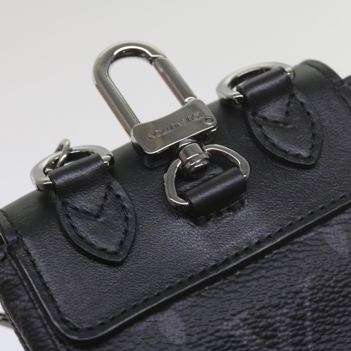 LOUIS VUITTON Monogram Eclipse Mini Steamer Pouch M00340 LV Auth 60001SM