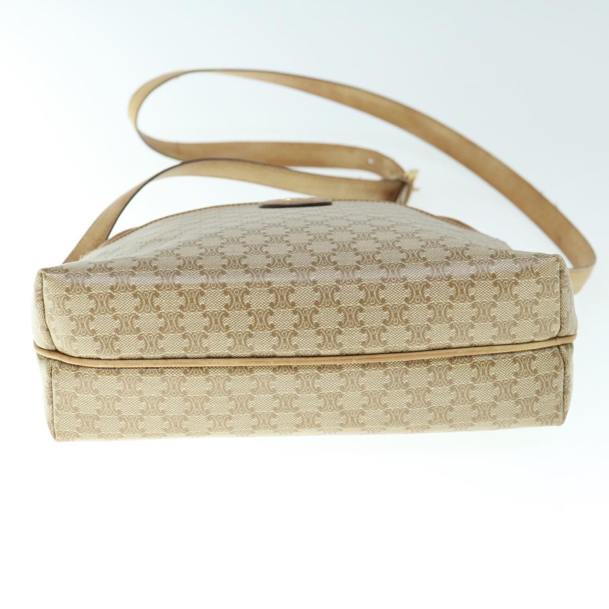 CELINE Macadam Canvas Shoulder Bag Beige Auth 60008