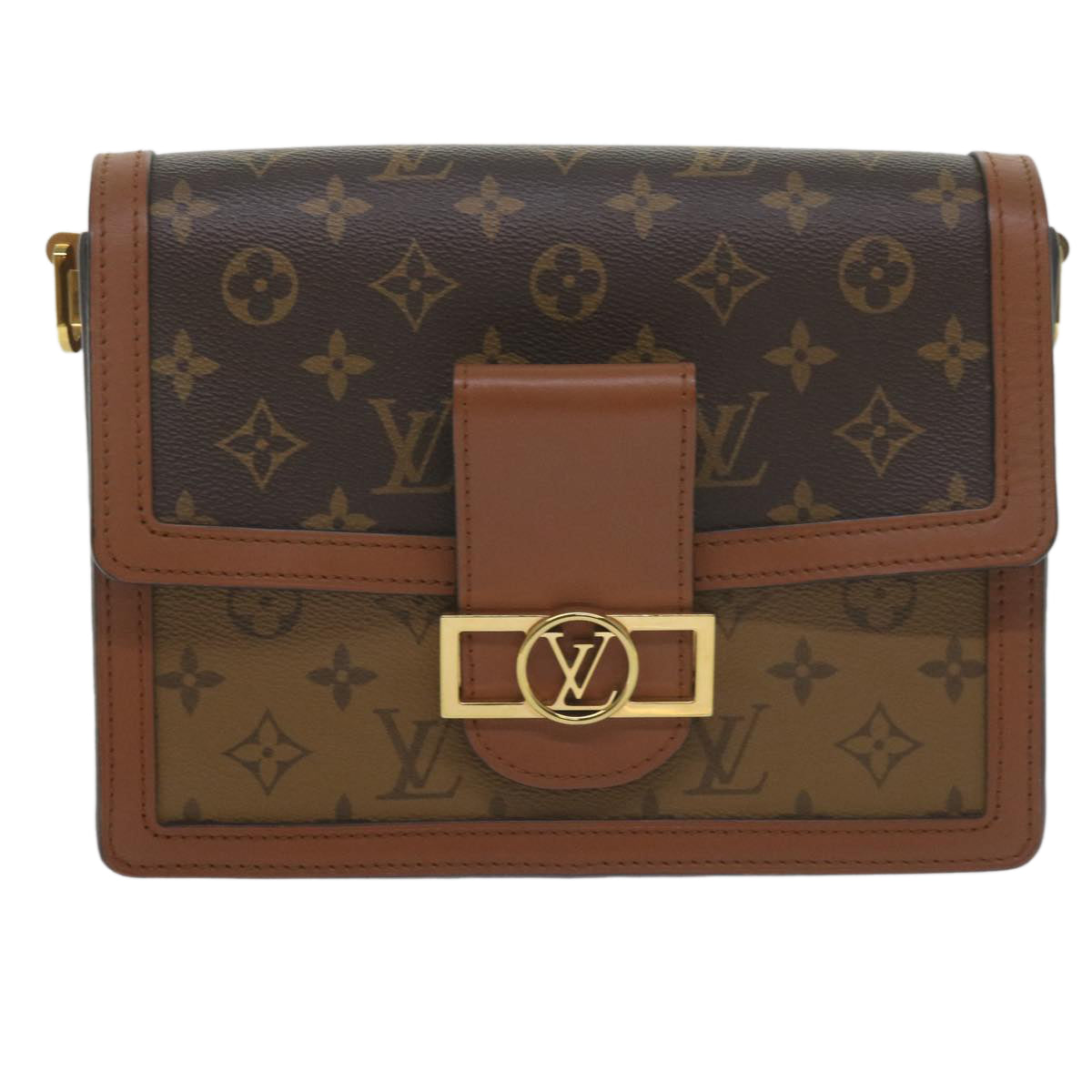 LOUIS VUITTON Monogram Reverse Dauphine MM Shoulder Bag M44391 LV Auth 60072M