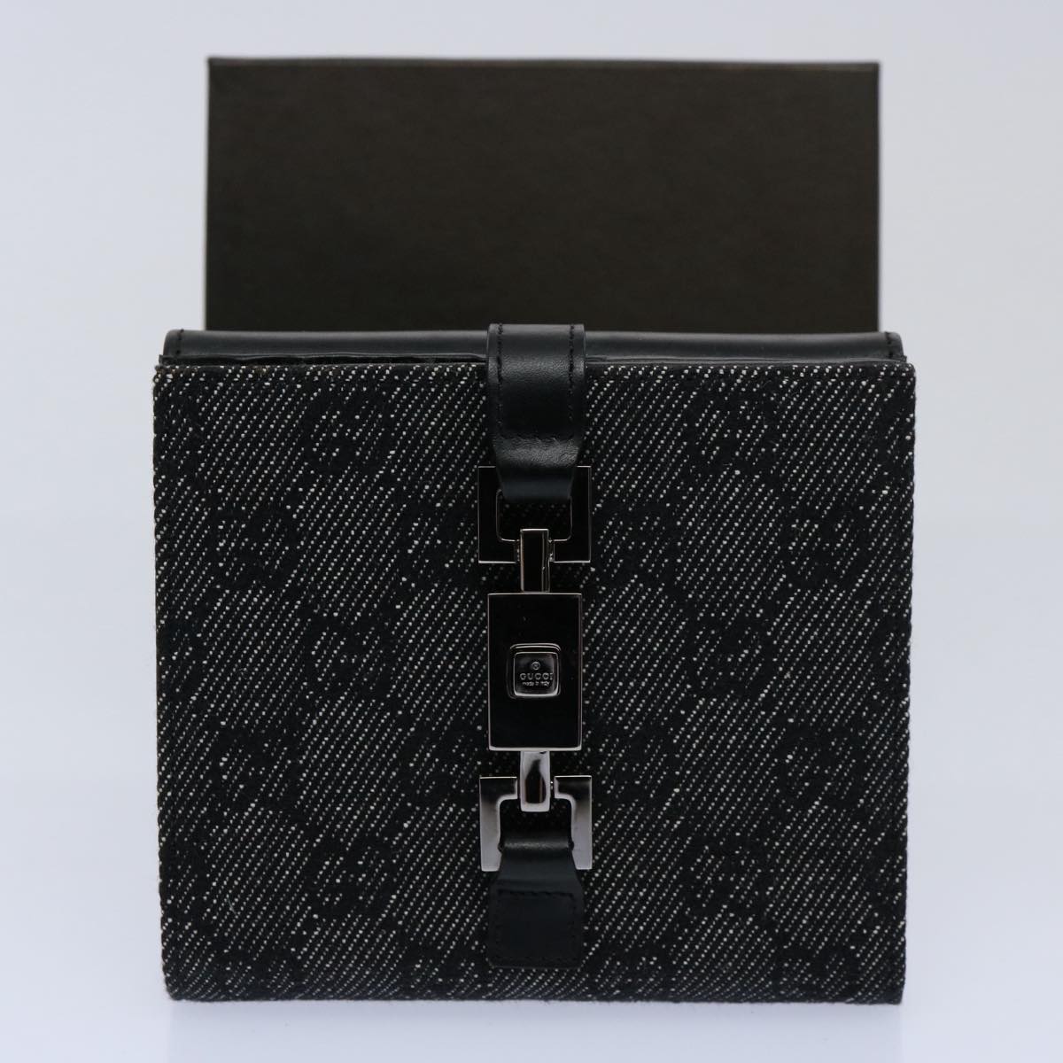 GUCCI GG Canvas Jackie Wallet Navy 05474 Auth 60080V