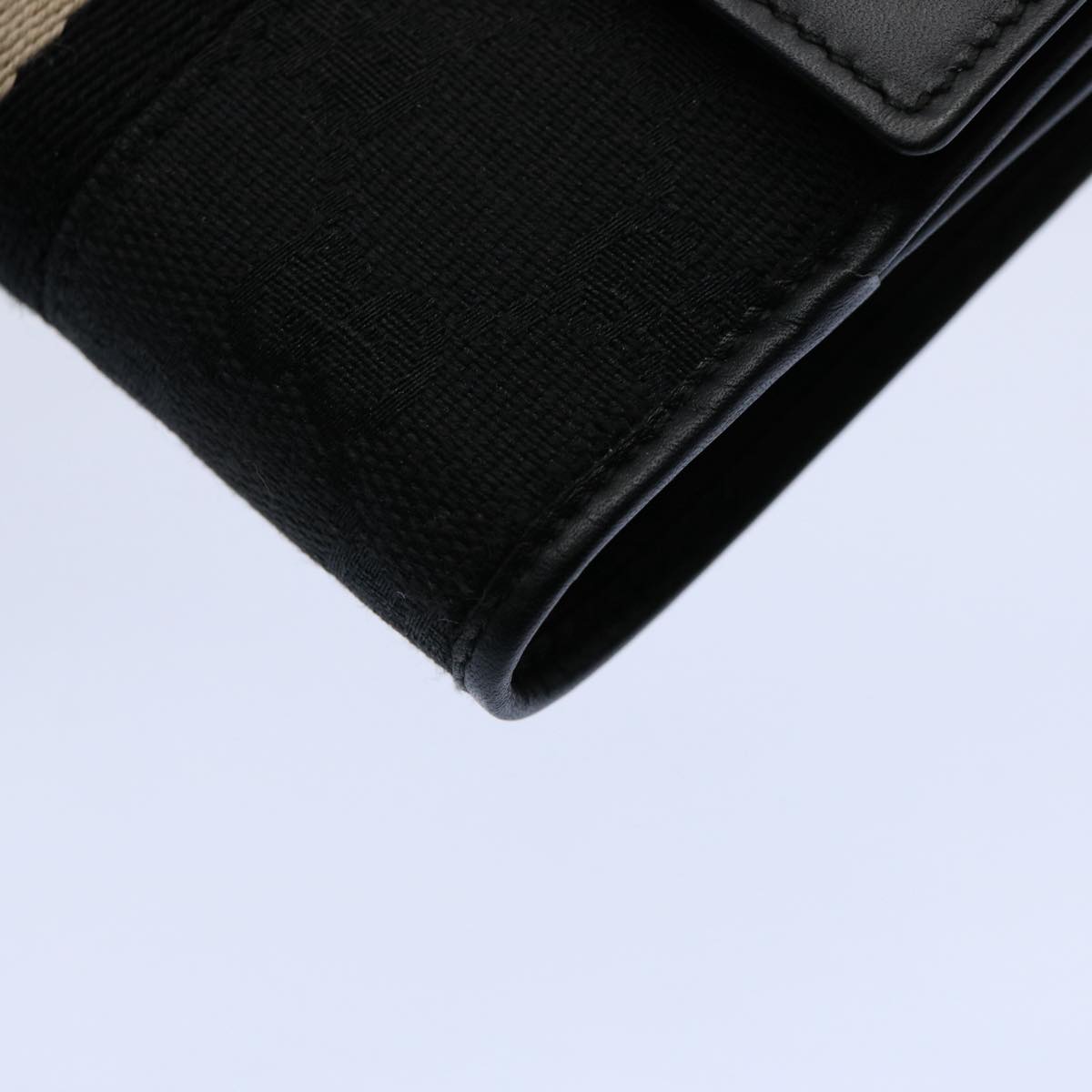 GUCCI GG Canvas Sherry Line Jackie Wallet Black White Auth 60081V