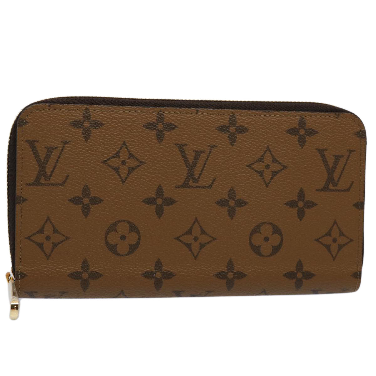 LOUIS VUITTON Monogram Reverse Zippy Wallet Long Wallet M82444 LV Auth 60083S