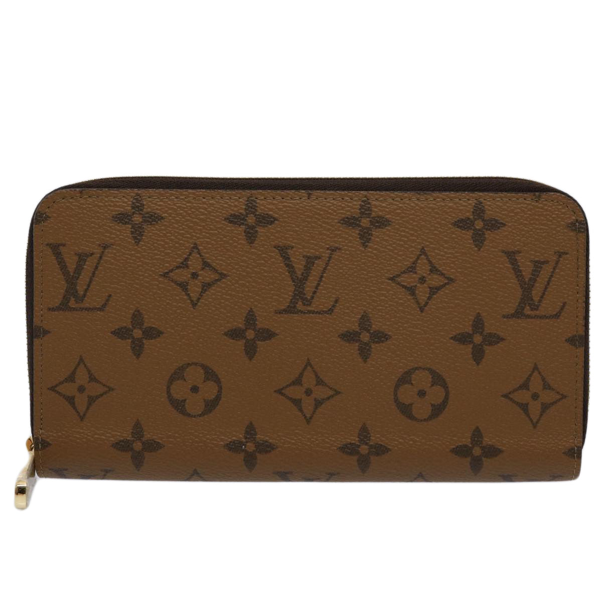 LOUIS VUITTON Monogram Reverse Zippy Wallet Long Wallet M82444 LV Auth 60083S