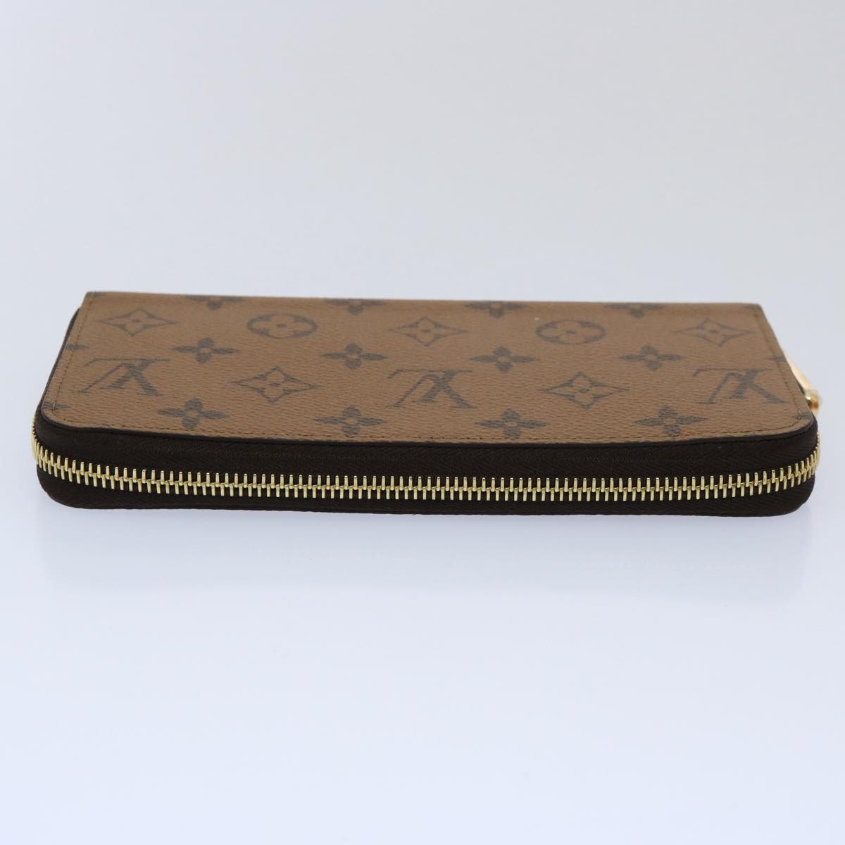 LOUIS VUITTON Monogram Reverse Zippy Wallet Long Wallet M82444 LV Auth 60083S