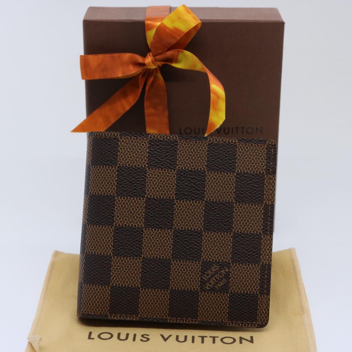 LOUIS VUITTON Damier Ebene Portefeuille Marco Bifold Wallet N61675 Auth 60094A