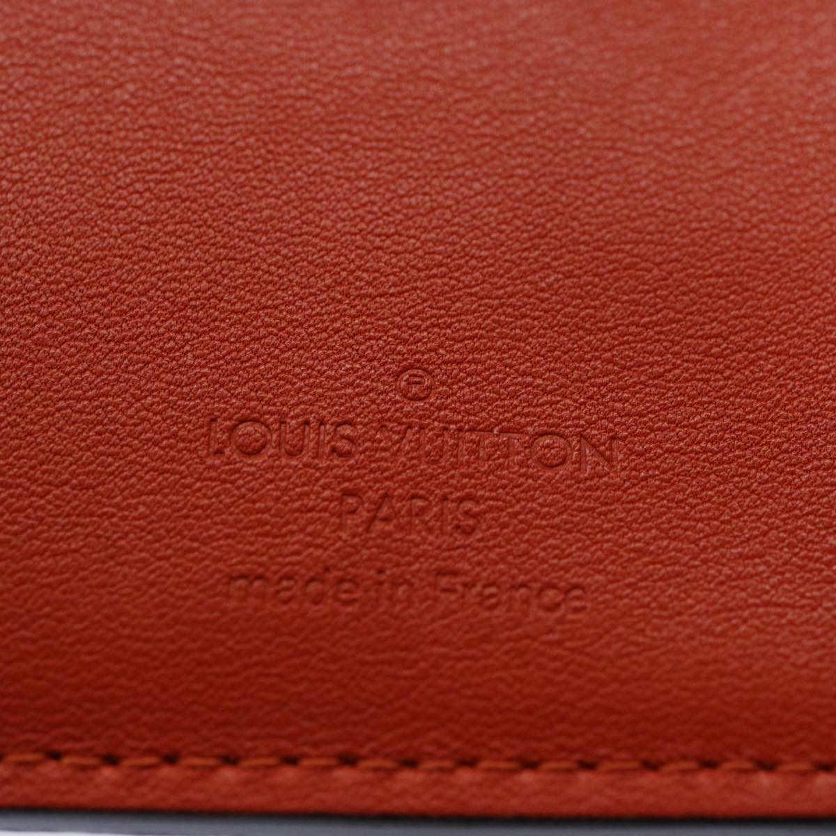 LOUIS VUITTON Portefeuille Plaza Taurillon Leather Orange M58203 LV Auth 60098