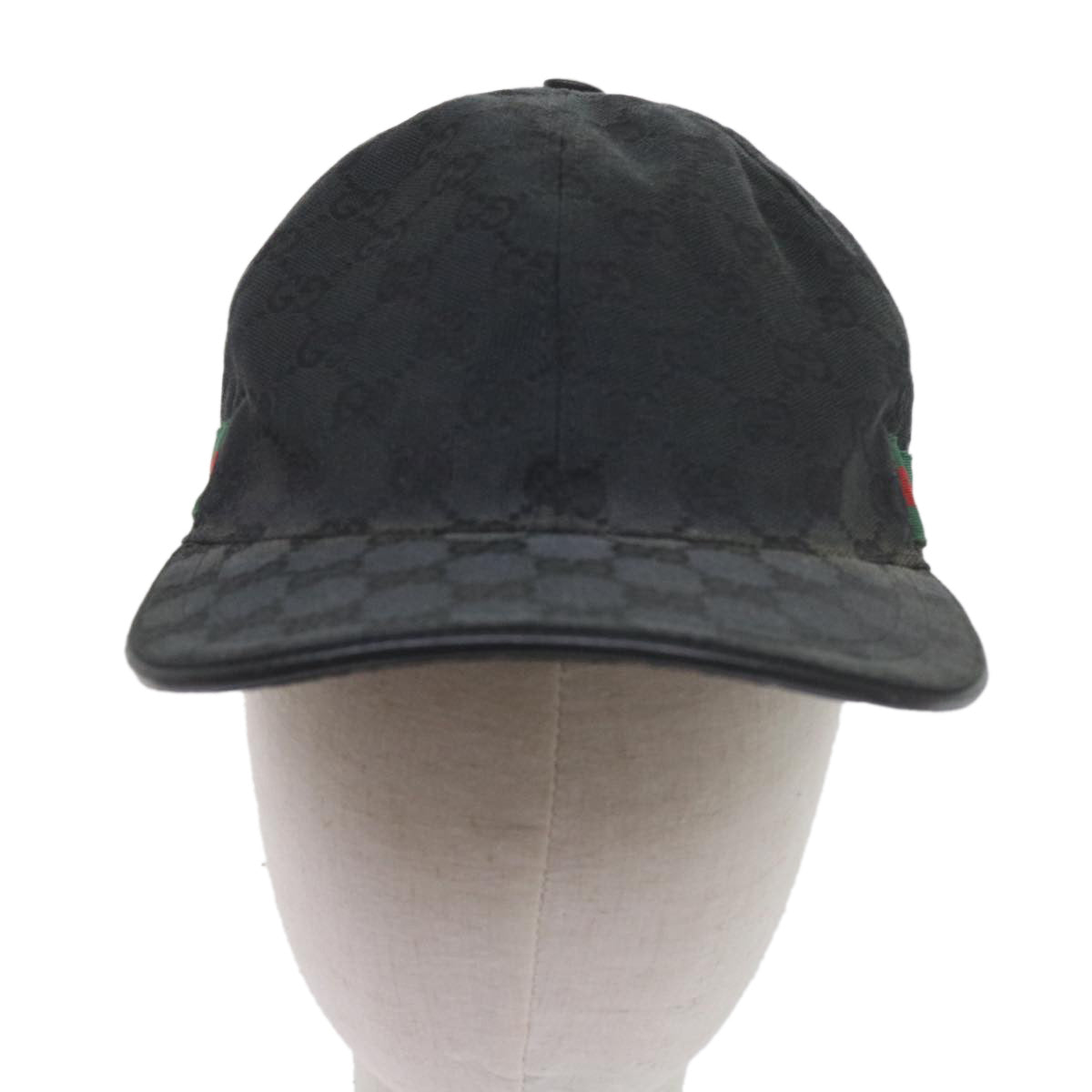 GUCCI GG Canvas Web Sherry Line Cap L Size Red Black Green 200035 Auth 60126