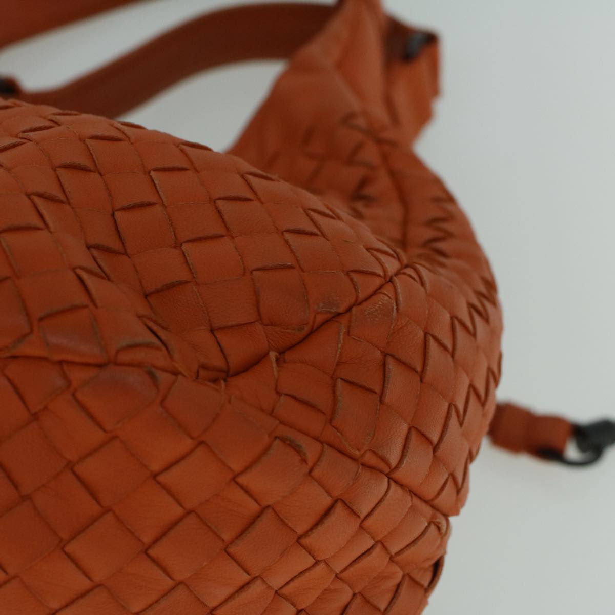 BOTTEGA VENETA INTRECCIATO Tote Bag Leather Orange Auth 60176