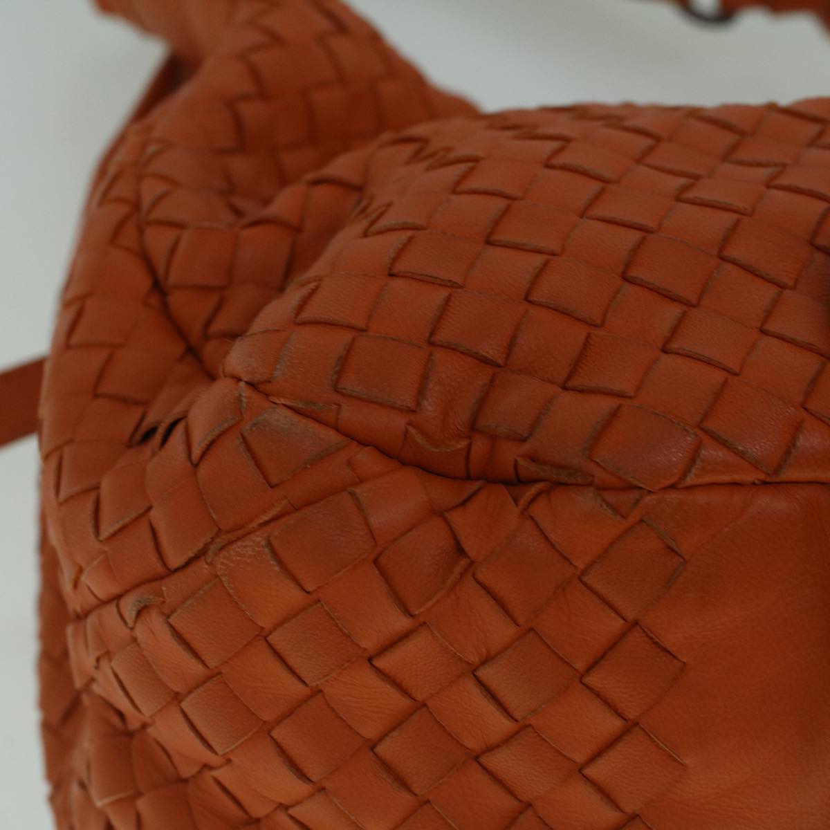 BOTTEGA VENETA INTRECCIATO Tote Bag Leather Orange Auth 60176