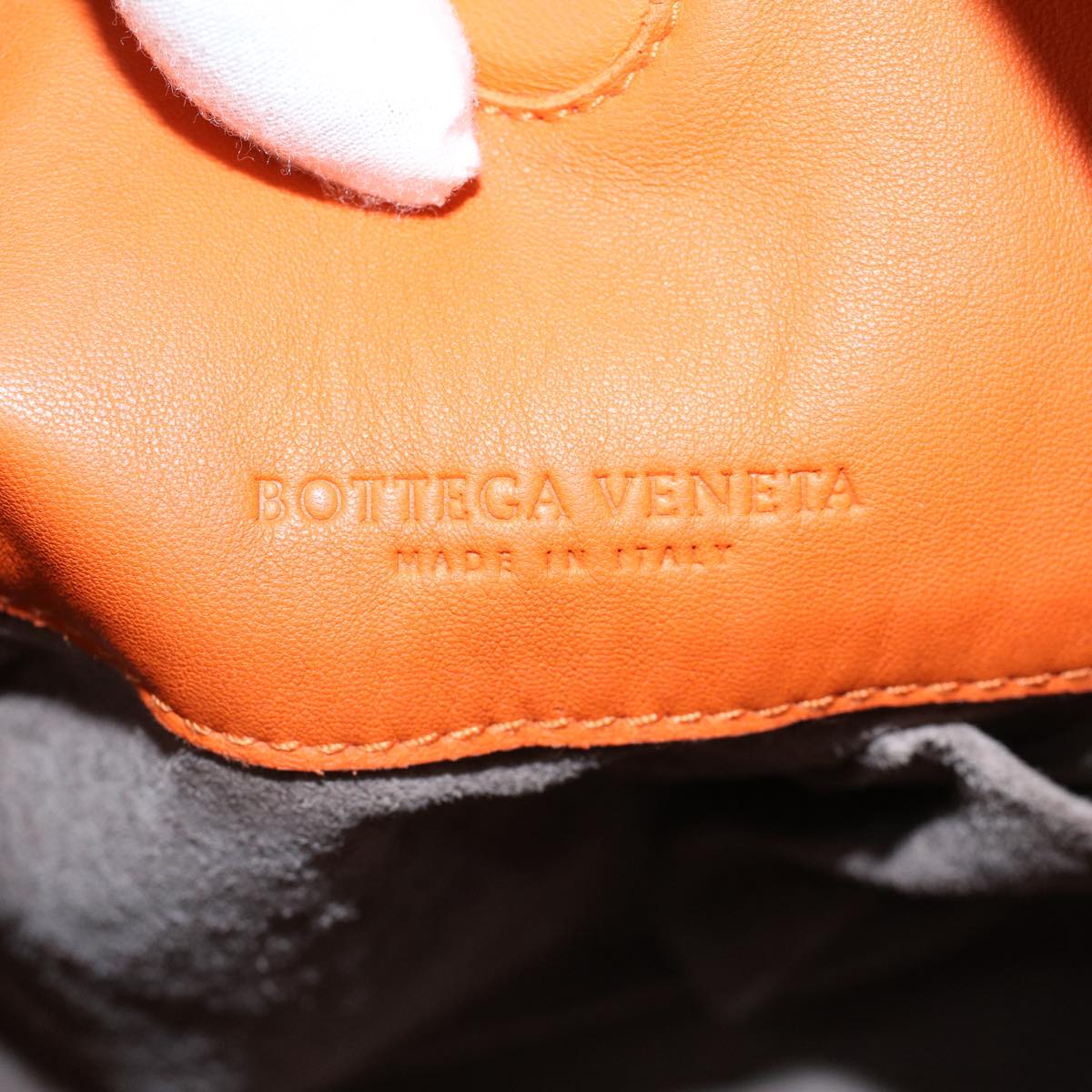 BOTTEGA VENETA INTRECCIATO Tote Bag Leather Orange Auth 60176