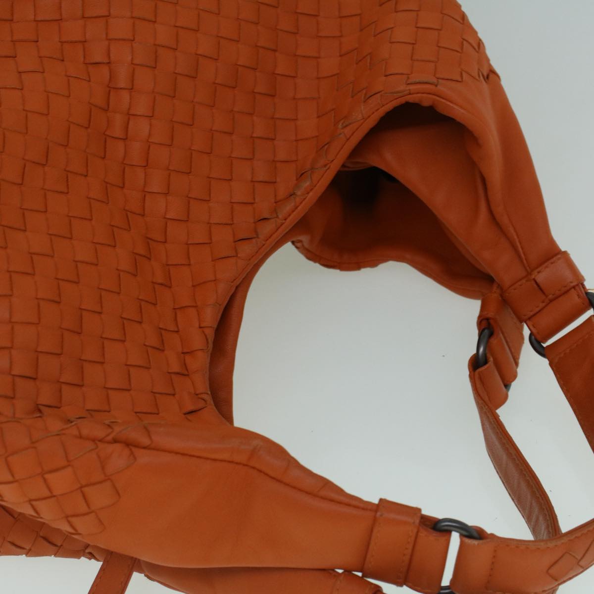 BOTTEGA VENETA INTRECCIATO Tote Bag Leather Orange Auth 60176