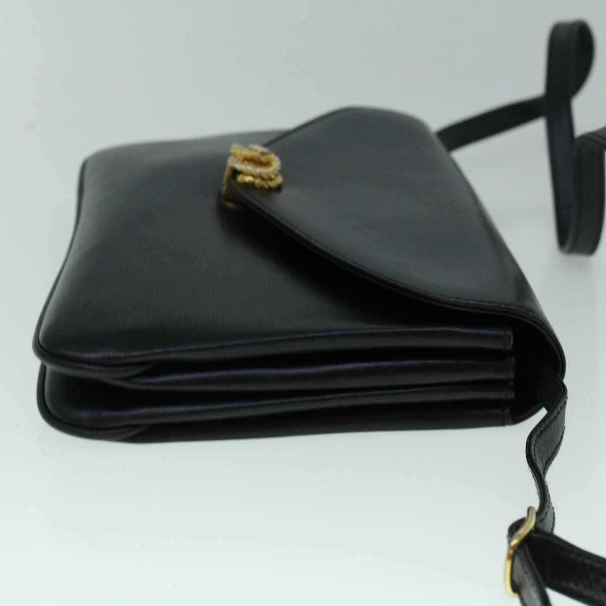 BALLY Shoulder Bag Leather Black Auth 60178