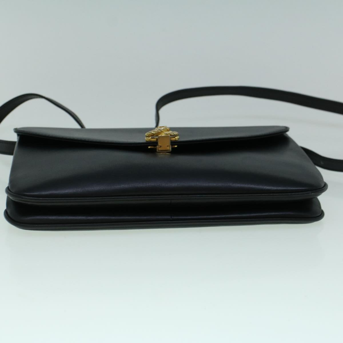 BALLY Shoulder Bag Leather Black Auth 60178