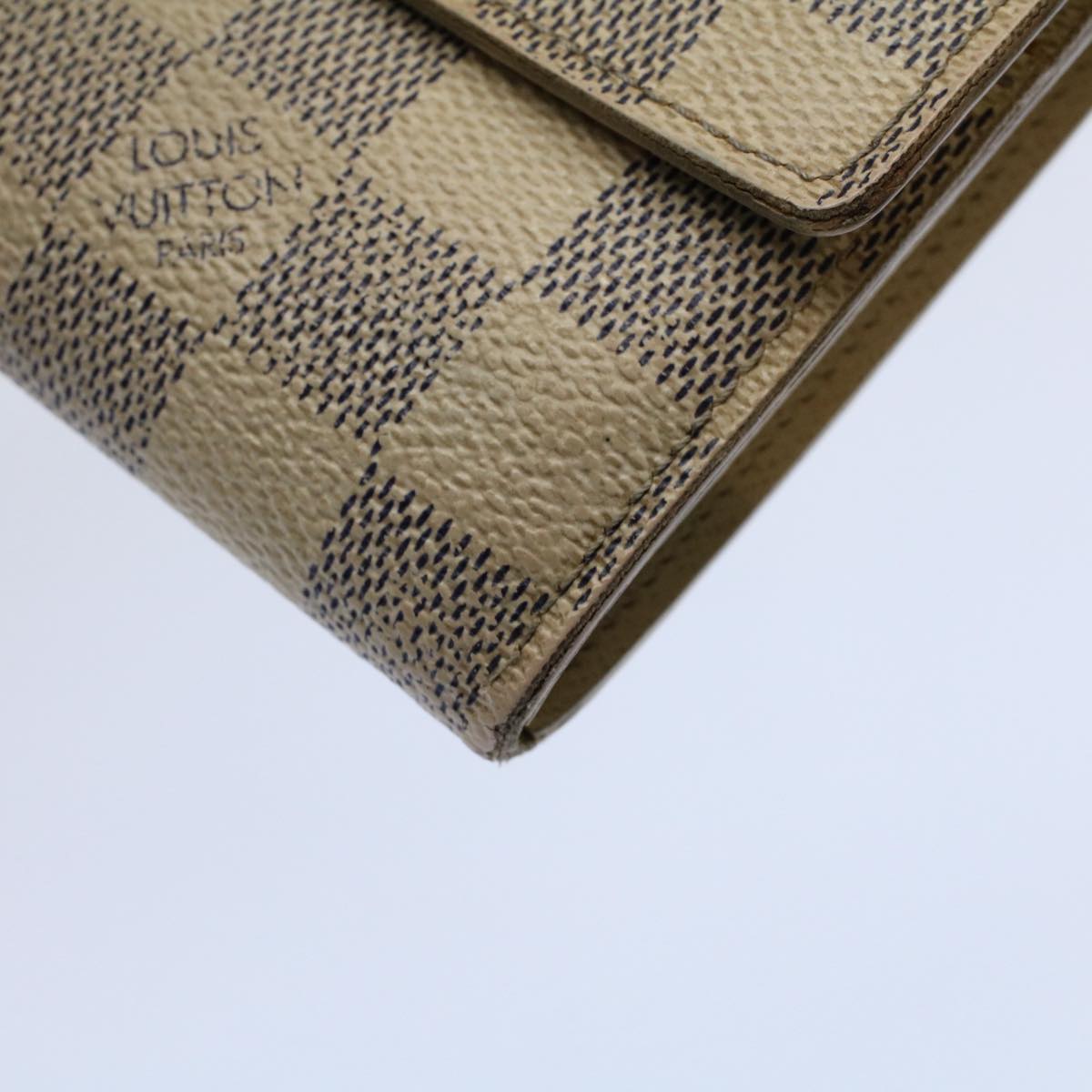 LOUIS VUITTON Damier Azur Portefeuille Sarah Long Wallet N63208 LV Auth 60183