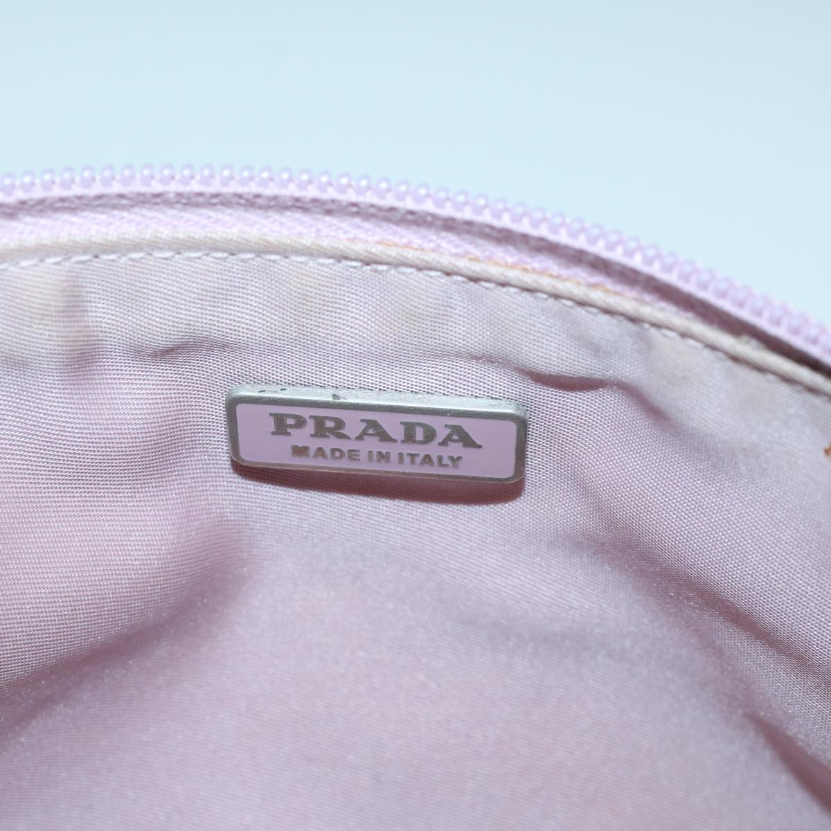 PRADA Accessory Pouch Nylon Pink Auth 60200