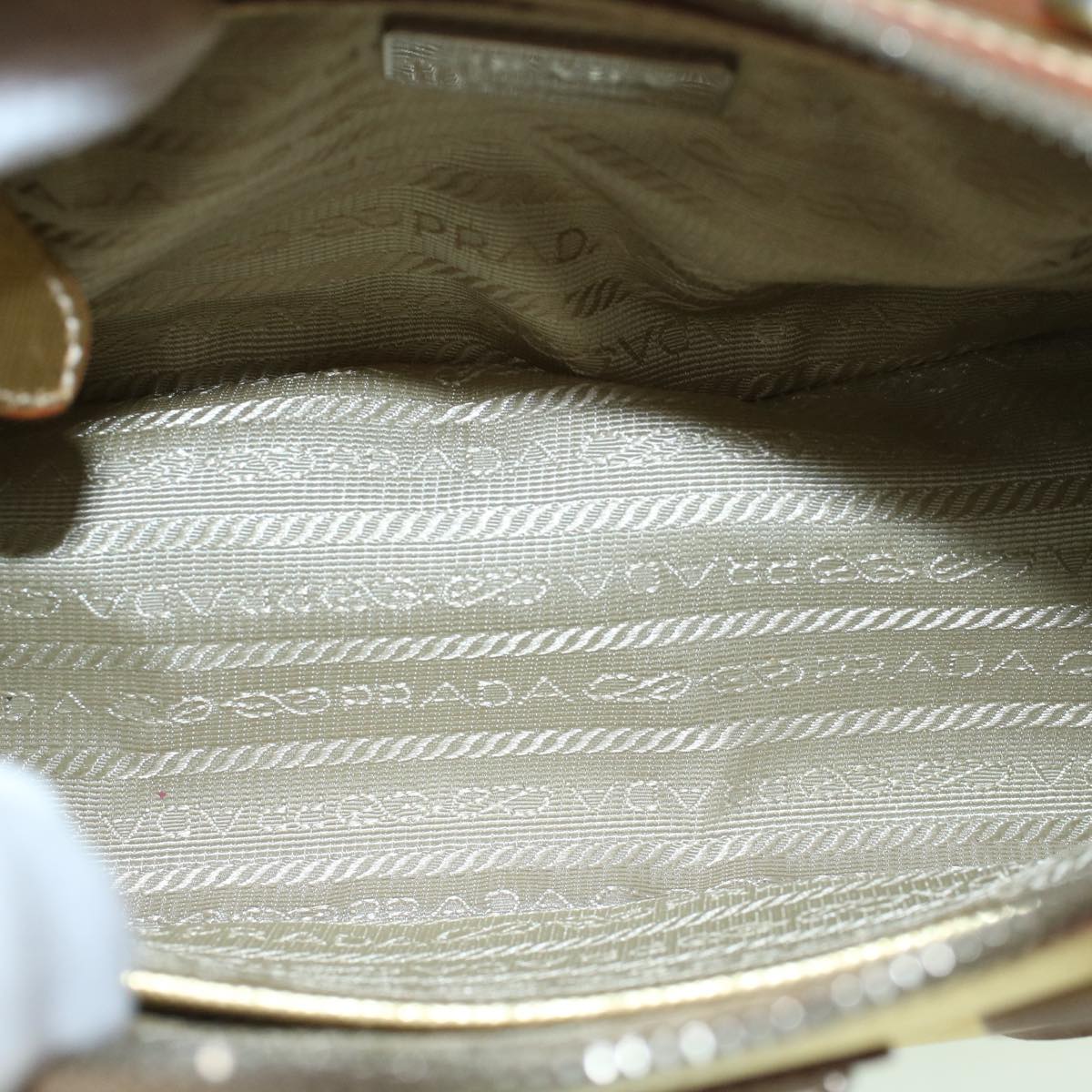 PRADA Hand Bag Safiano leather Gold Auth 60231V