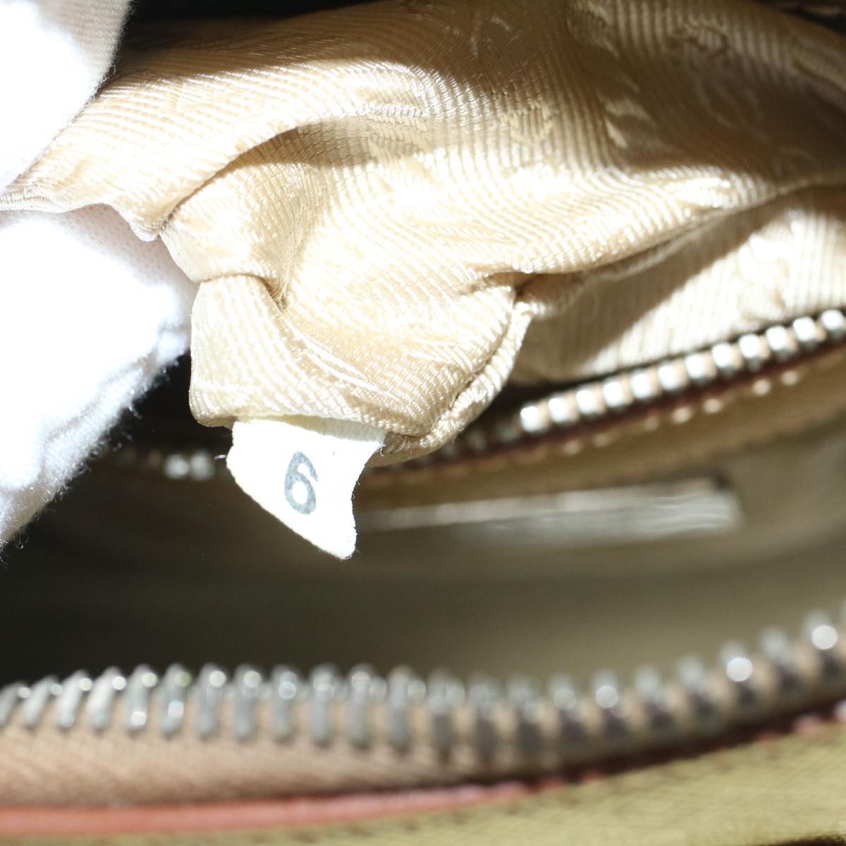 PRADA Hand Bag Safiano leather Gold Auth 60231V