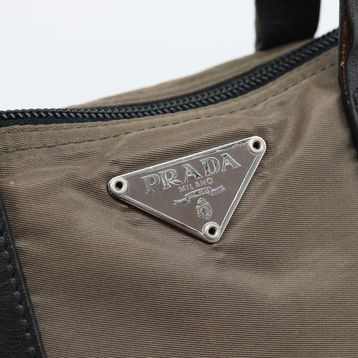 PRADA Hand Bag Nylon Brown Auth 60251
