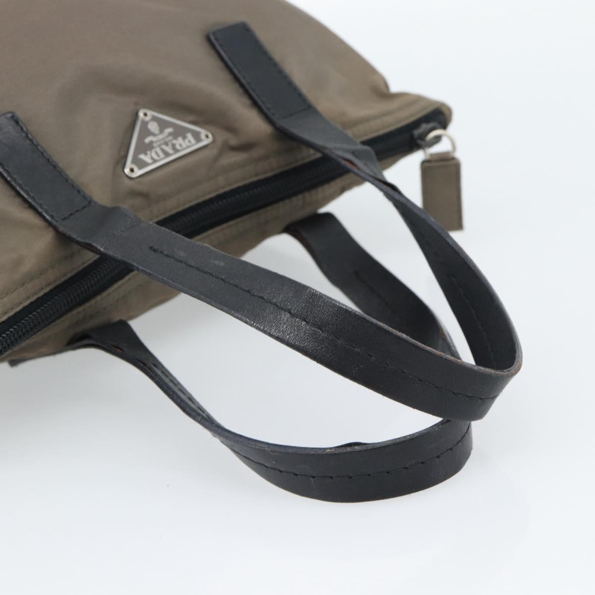 PRADA Hand Bag Nylon Brown Auth 60251