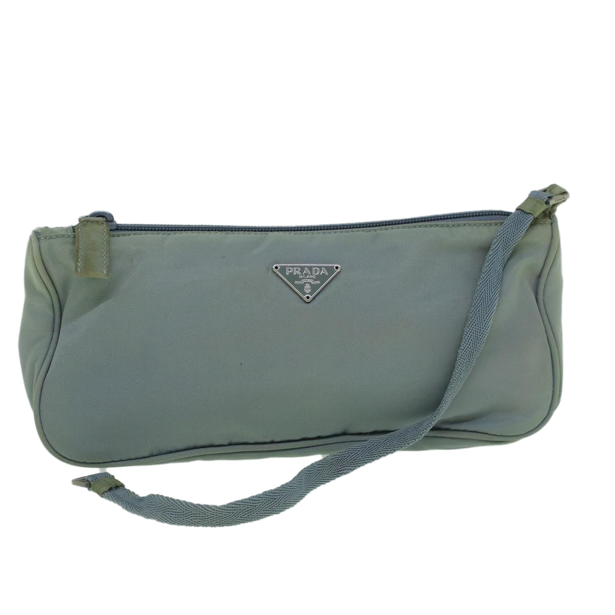 PRADA Accessory Pouch Nylon Light Blue Auth 60253