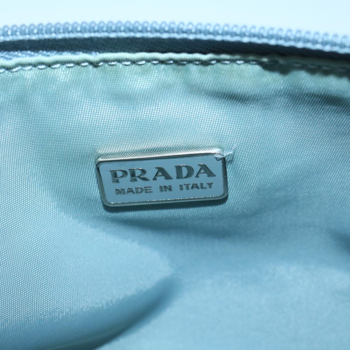 PRADA Accessory Pouch Nylon Light Blue Auth 60253