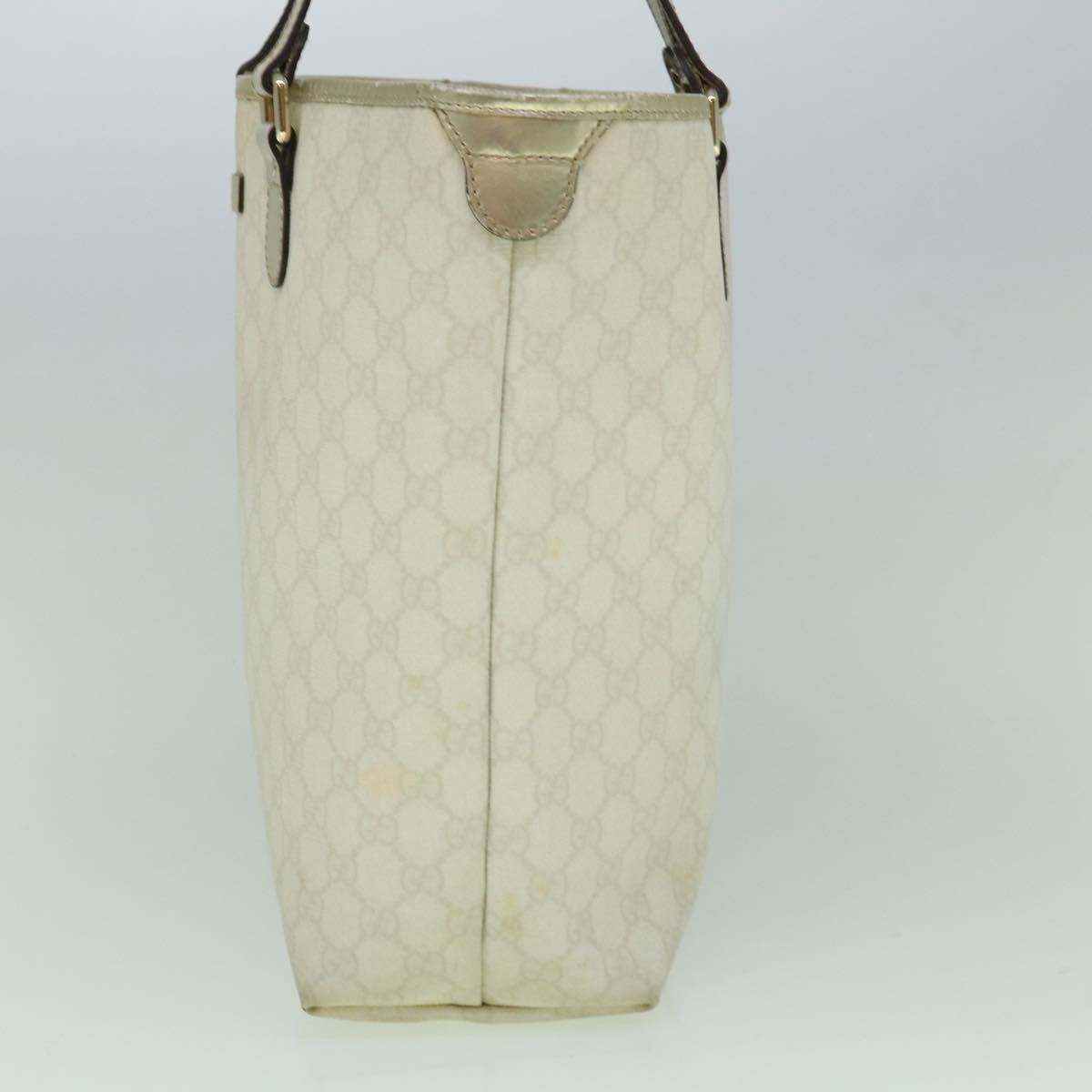 GUCCI GG Canvas Tote Bag PVC White 189896 Auth 60267