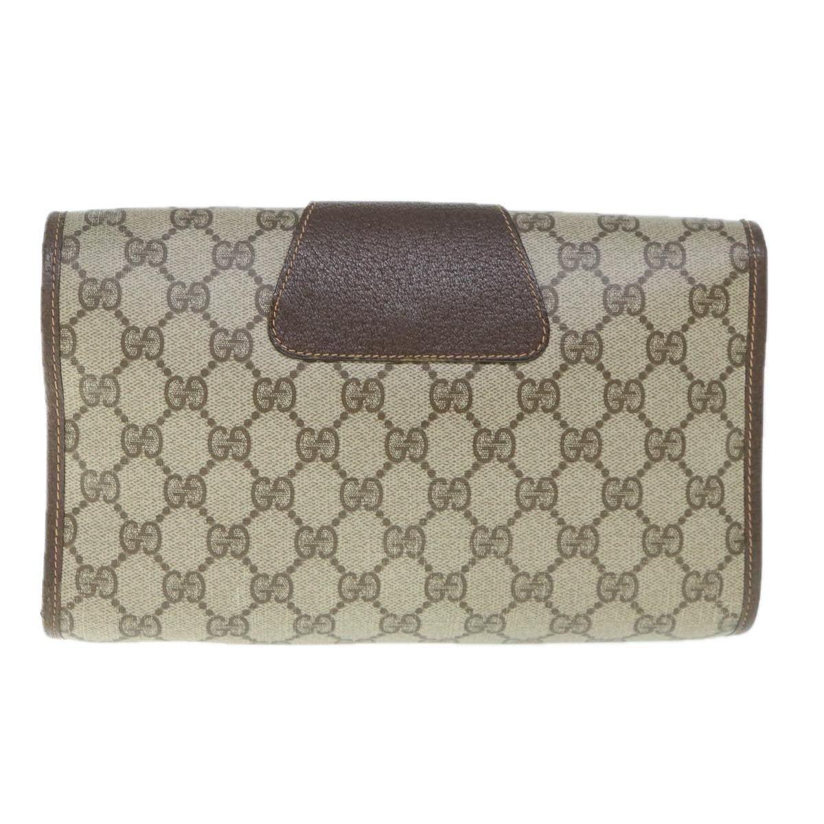 GUCCI GG Supreme Web Sherry Line Clutch Bag Beige Red 156 01 030 Auth 60301