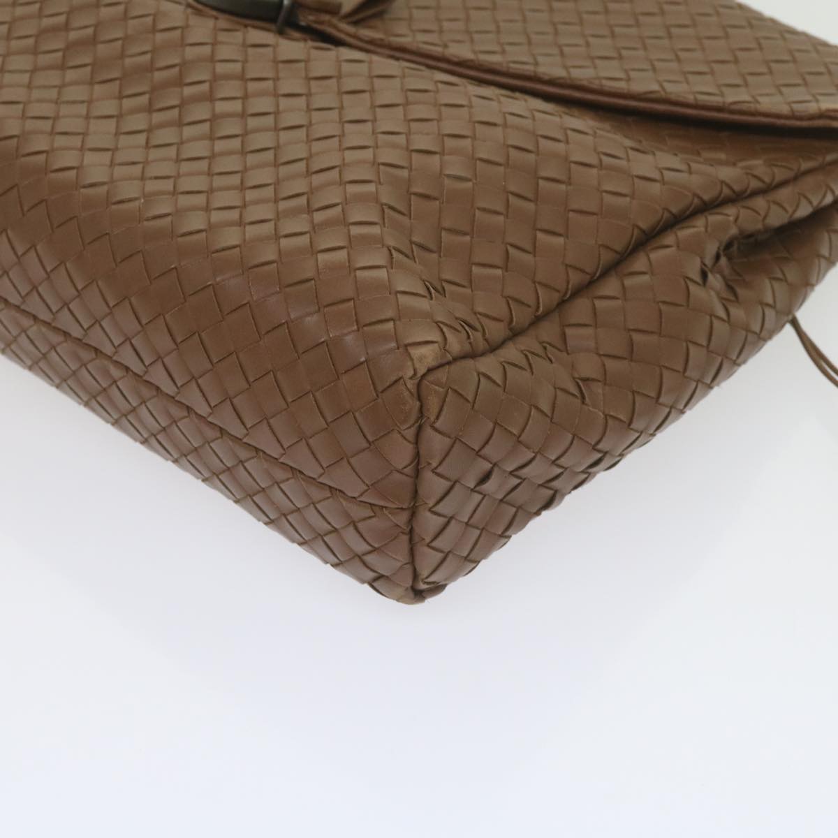 BOTTEGAVENETA INTRECCIATO Business Bag Leather Brown Auth 60304