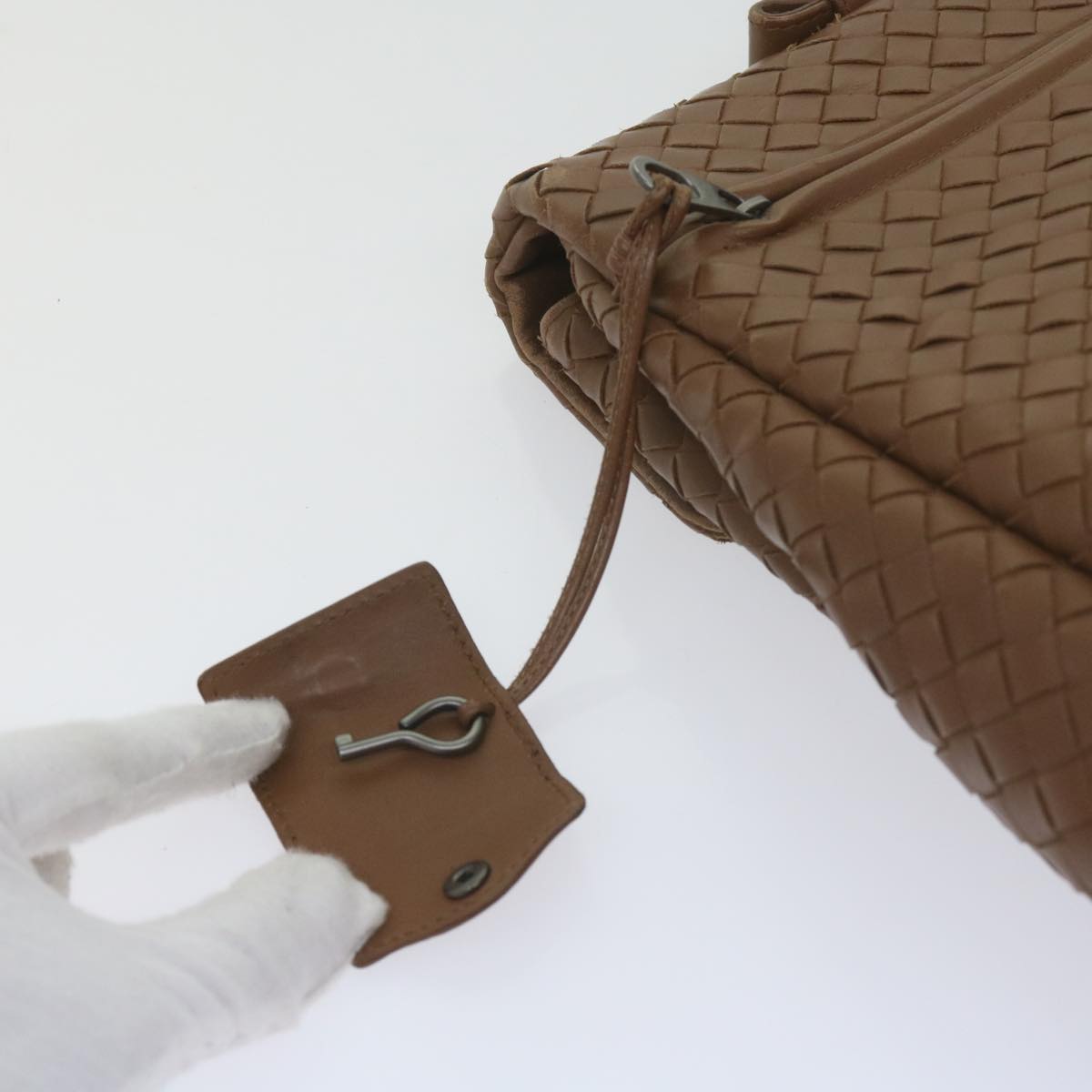 BOTTEGAVENETA INTRECCIATO Business Bag Leather Brown Auth 60304