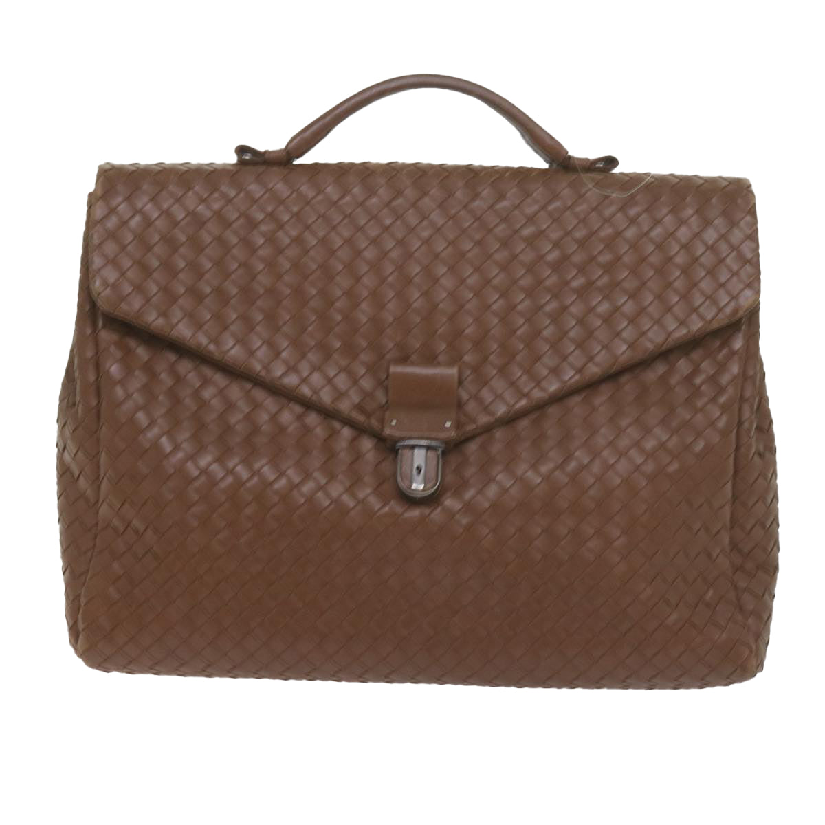 BOTTEGAVENETA INTRECCIATO Business Bag Leather Brown Auth 60304