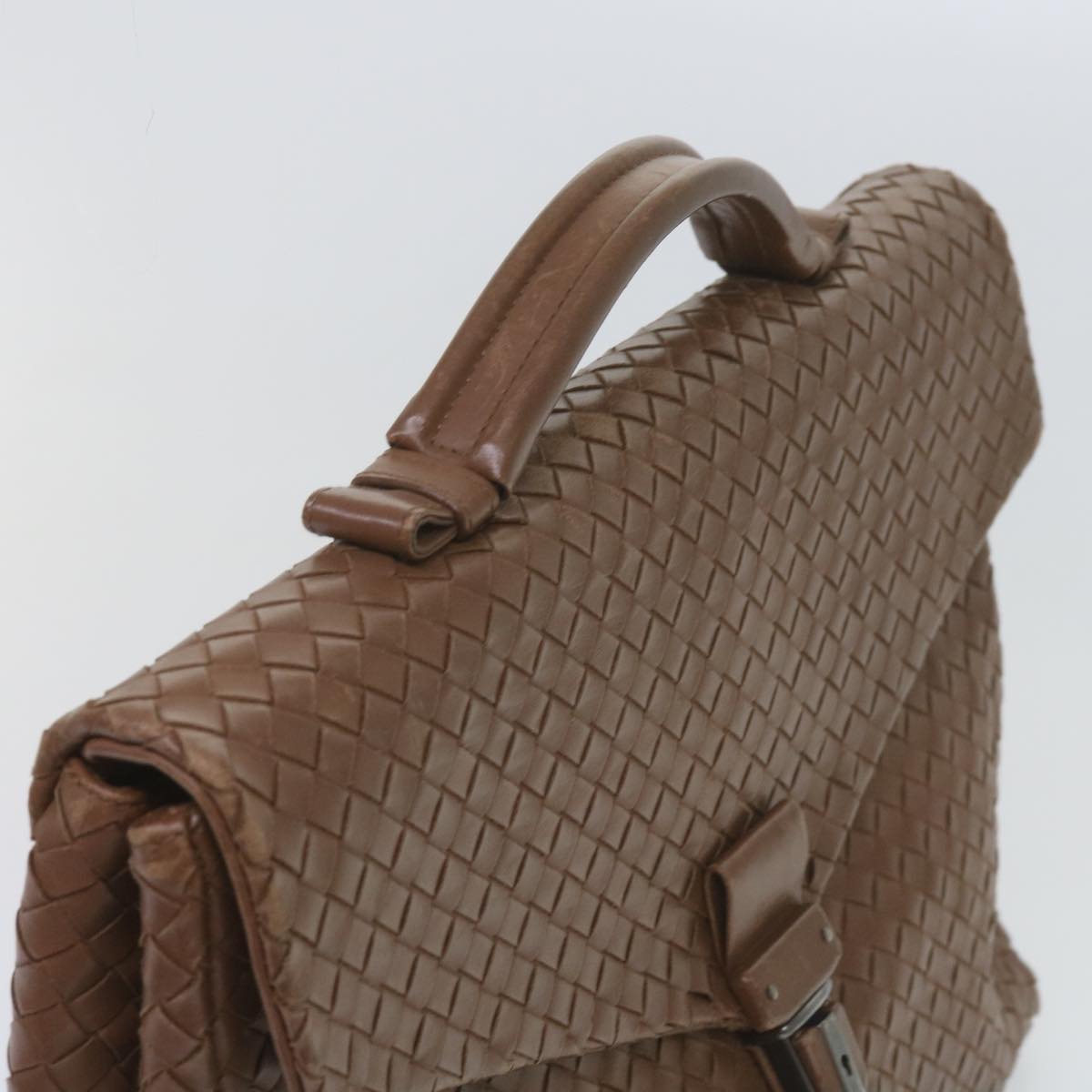 BOTTEGAVENETA INTRECCIATO Business Bag Leather Brown Auth 60304