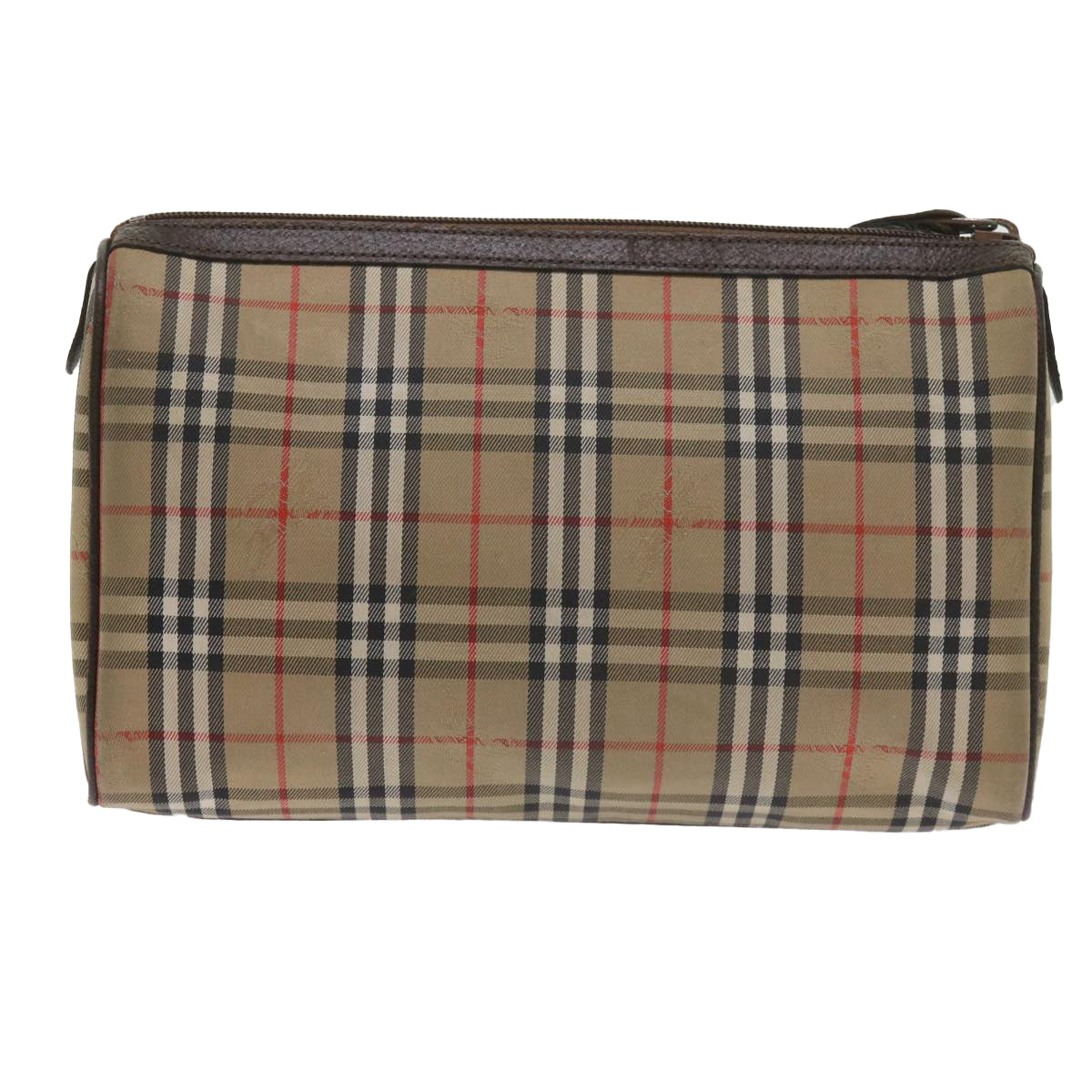 Burberrys Nova Check Clutch Bag Nylon Canvas Beige Auth 60353