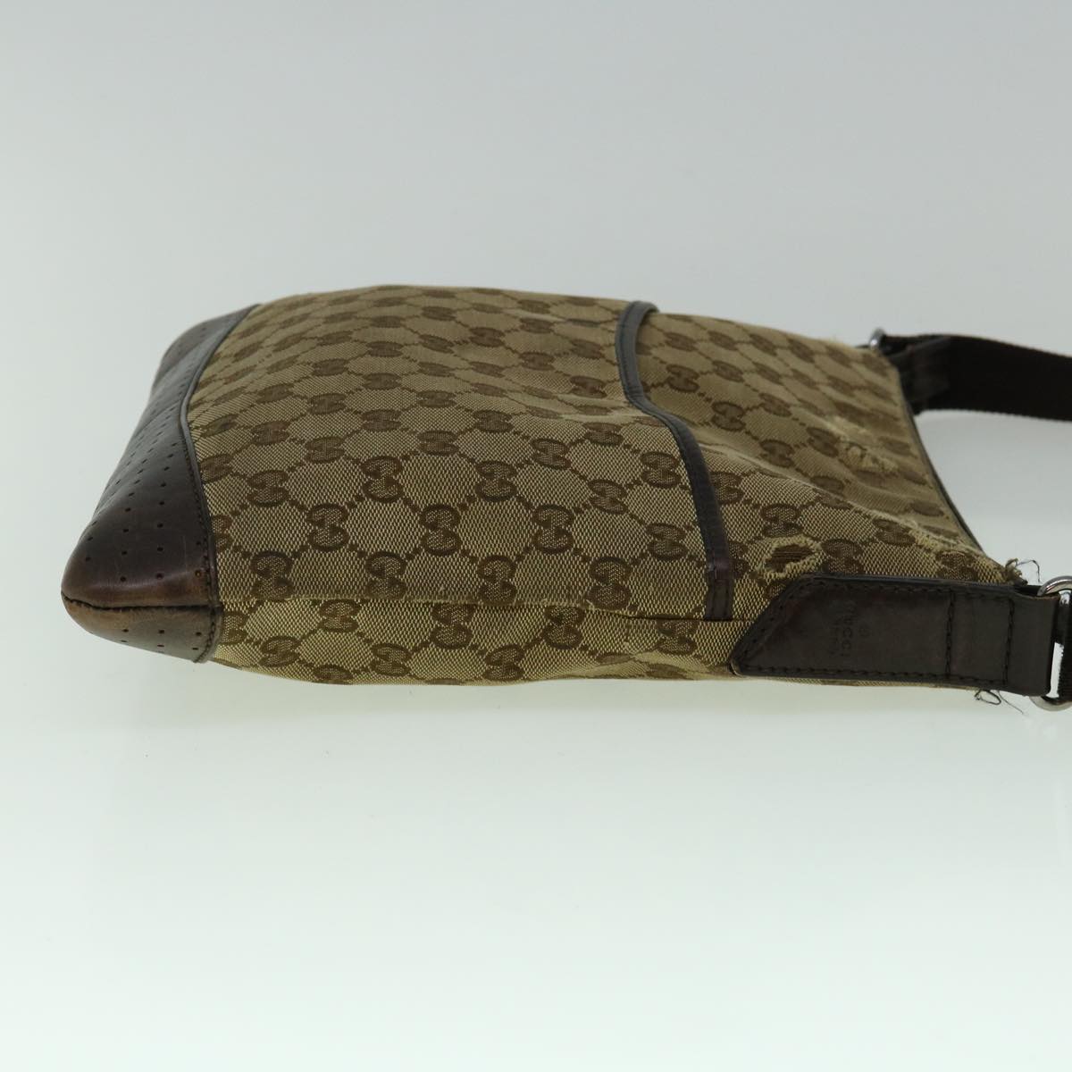 GUCCI GG Canvas Shoulder Bag Beige 145857 Auth 60387