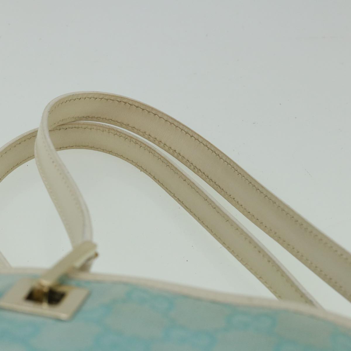 GUCCI GG Canvas Tote Bag Light Blue 002 1099 2404 Auth 60388