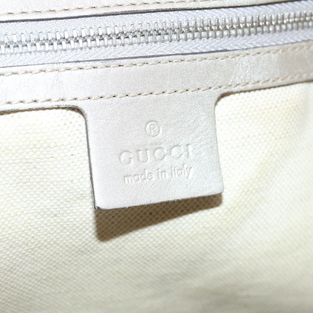 GUCCI GG Implement Canvas Tote Bag Silver 197953 Auth 60394