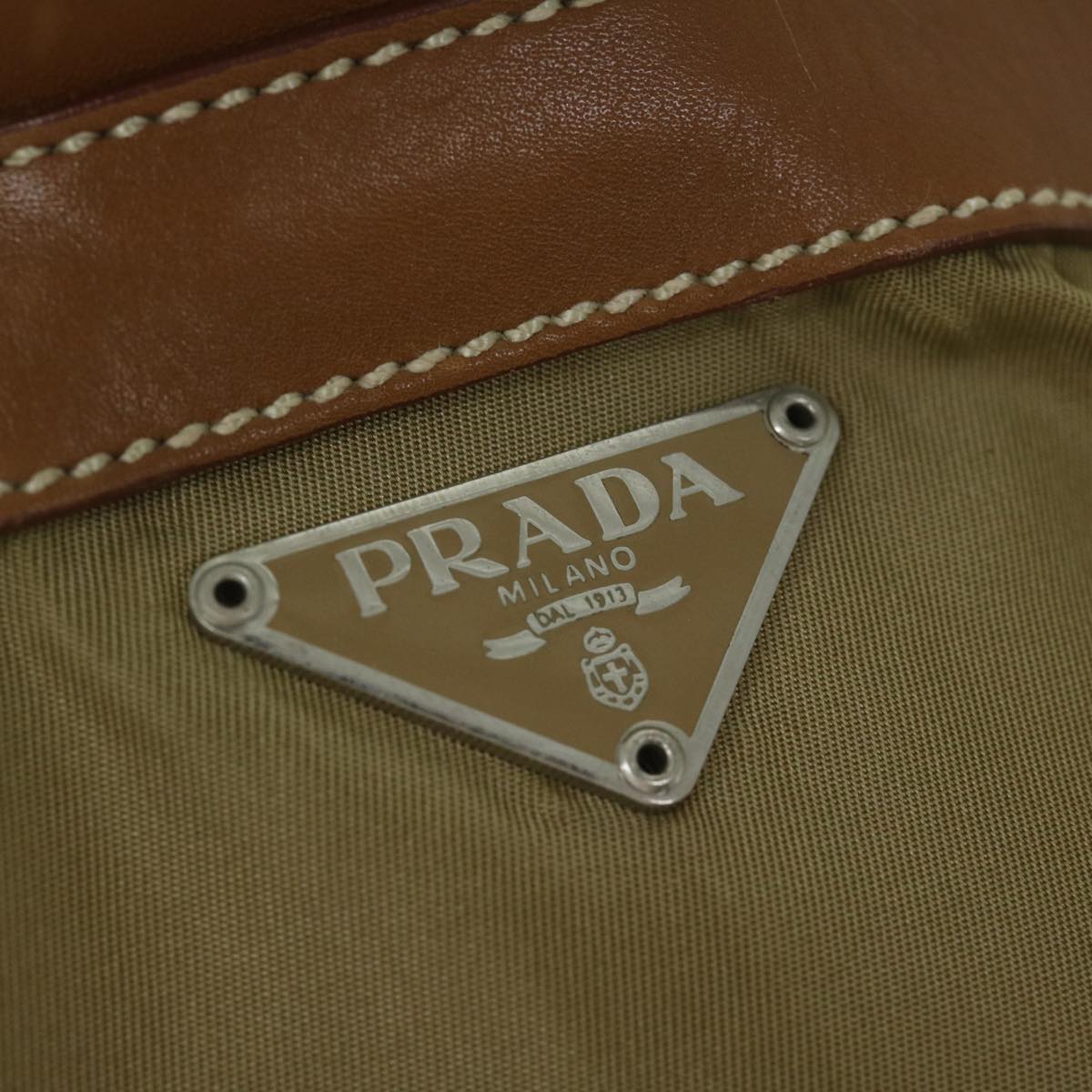 PRADA Backpack Nylon Beige Auth 60398