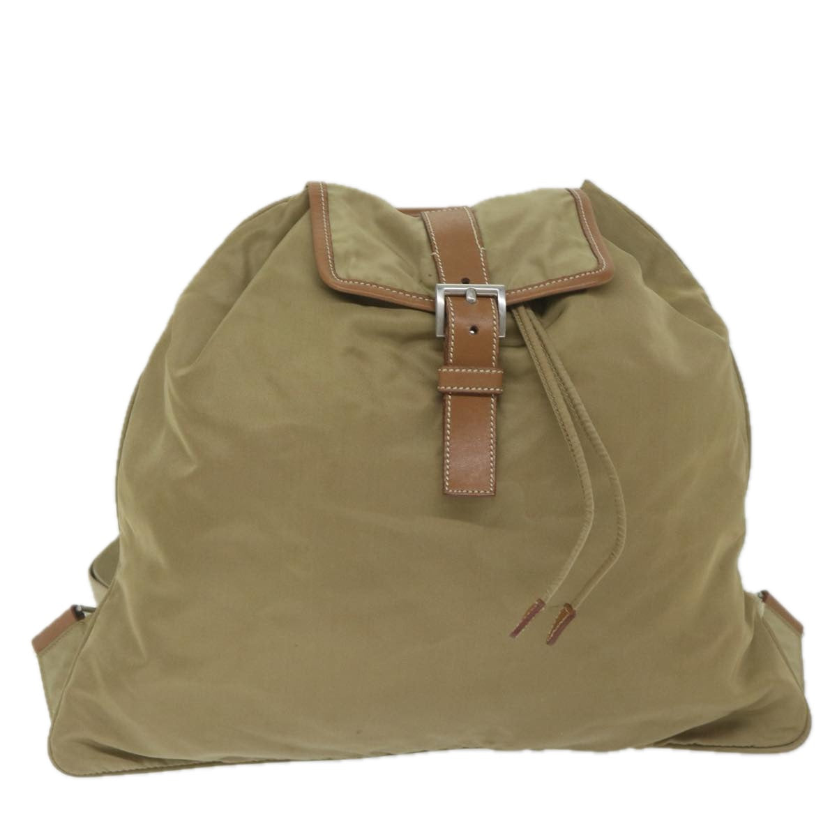 PRADA Backpack Nylon Beige Auth 60398