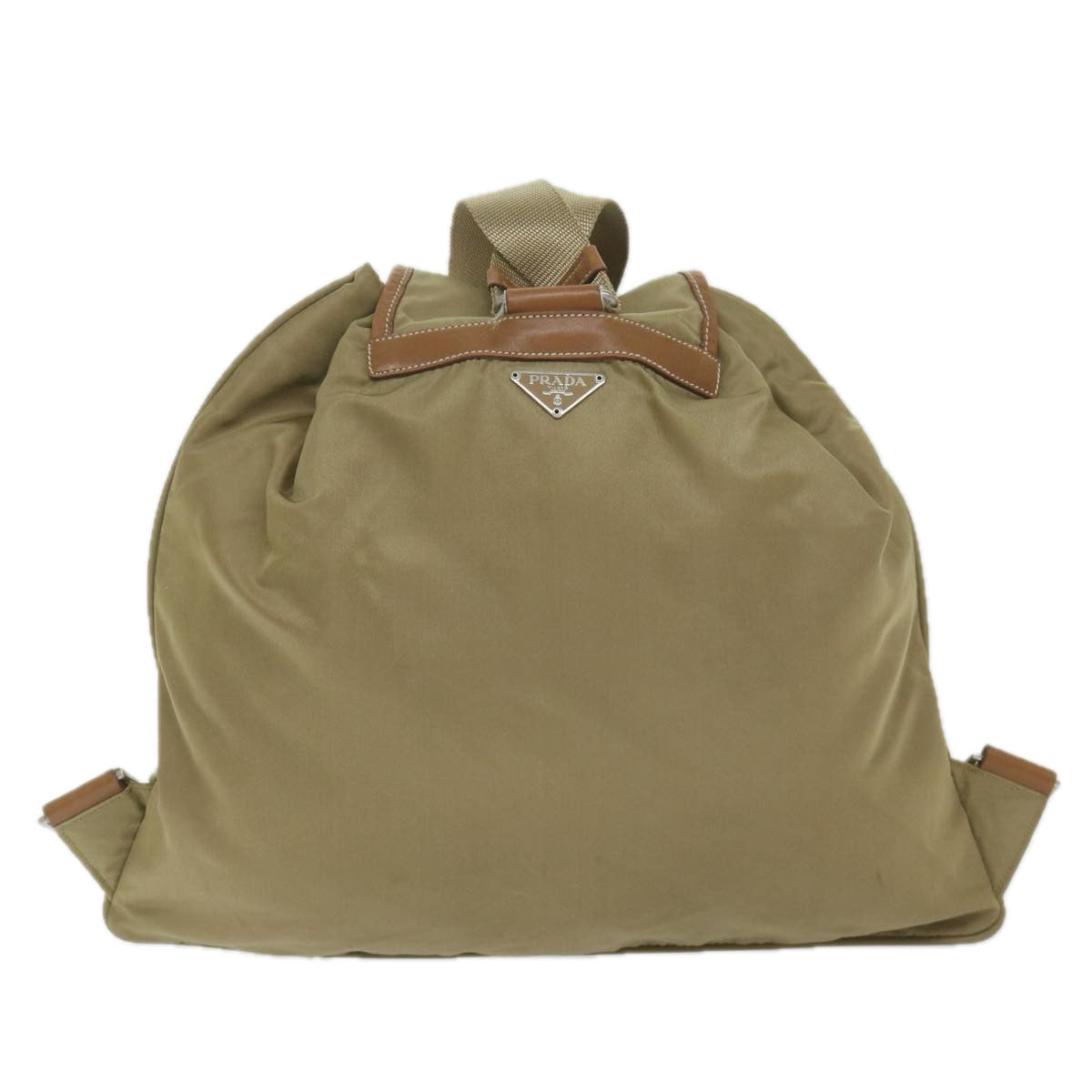 PRADA Backpack Nylon Beige Auth 60398