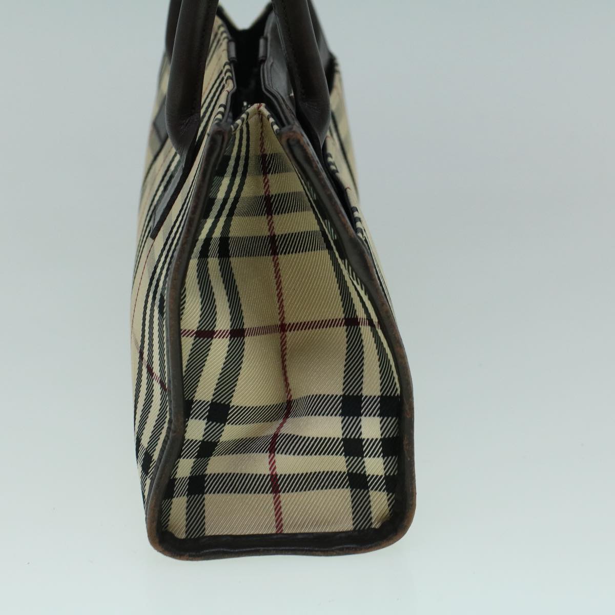 BURBERRY Nova Check Hand Bag Canvas Beige Brown Auth 60424