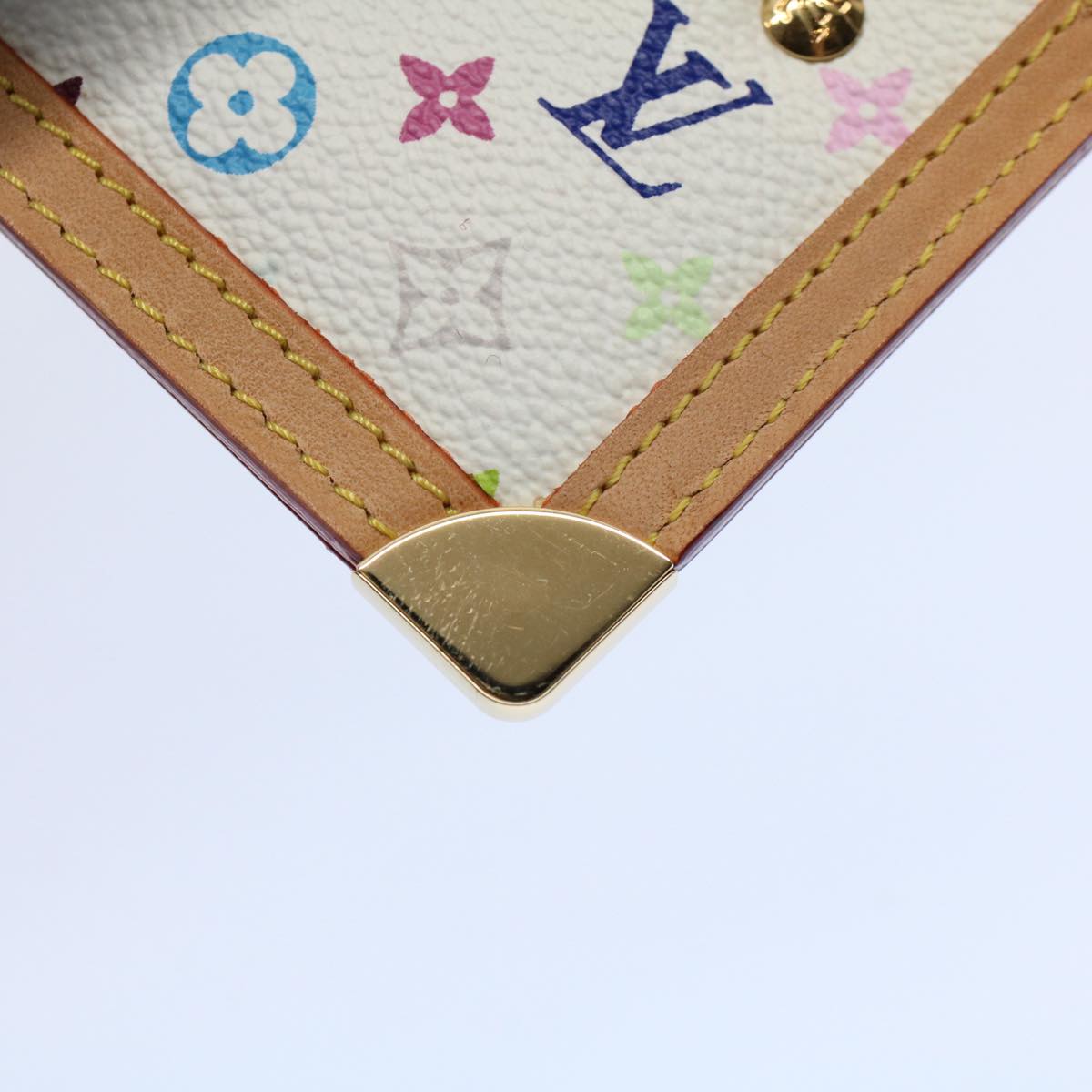 LOUIS VUITTON Monogram Multicolor Pochette Cles Purse White M92655 Auth 60477A