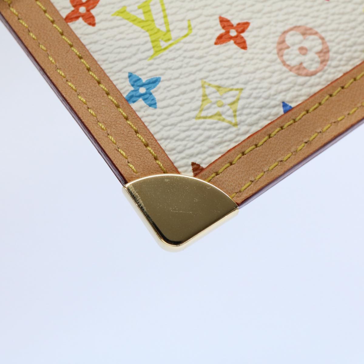 LOUIS VUITTON Monogram Multicolor Pochette Cles Purse White M92655 Auth 60477A