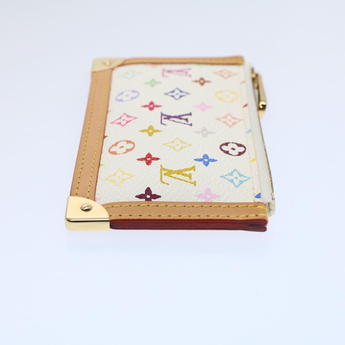 LOUIS VUITTON Monogram Multicolor Pochette Cles Purse White M92655 Auth 60477A