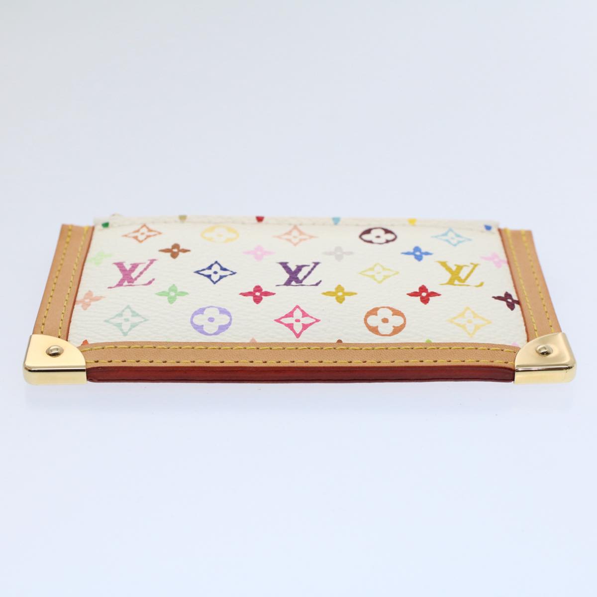 LOUIS VUITTON Monogram Multicolor Pochette Cles Purse White M92655 Auth 60477A