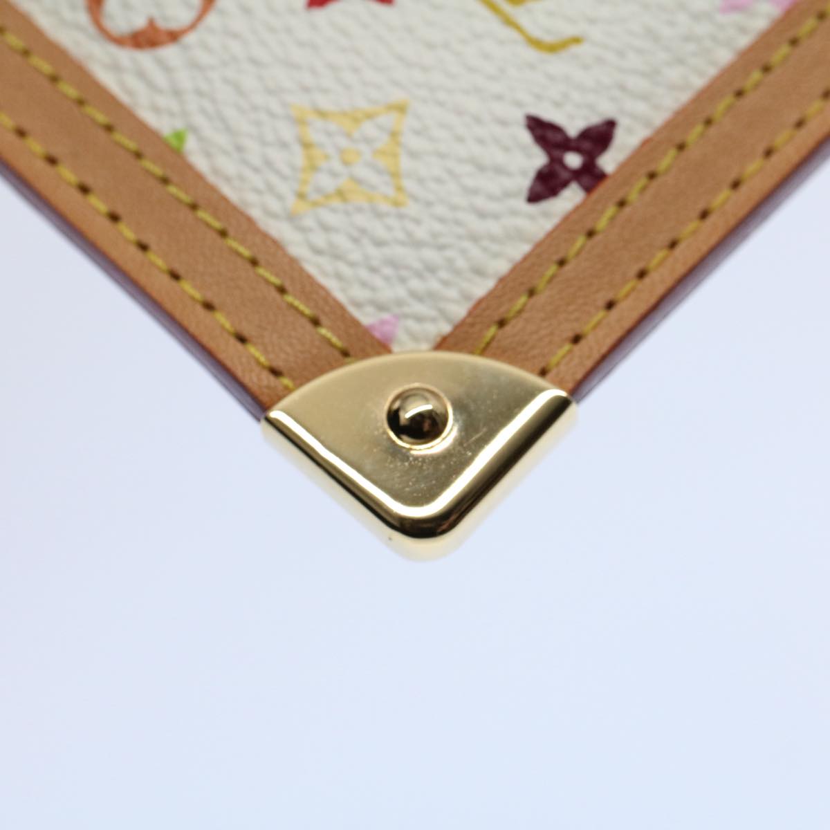 LOUIS VUITTON Monogram Multicolor Pochette Cles Purse White M92655 Auth 60477A