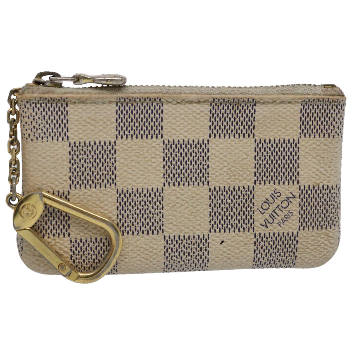 LOUIS VUITTON Damier Azur Pochette Cles Coin Purse N62659 LV Auth 60614