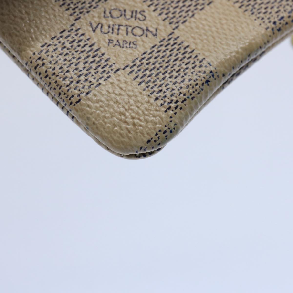 LOUIS VUITTON Damier Azur Pochette Cles Coin Purse N62659 LV Auth 60614