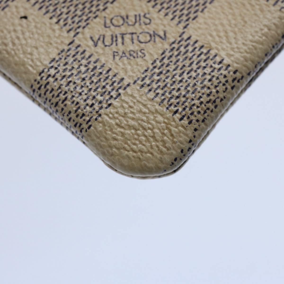 LOUIS VUITTON Damier Azur Pochette Cles Coin Purse N62659 LV Auth 60614