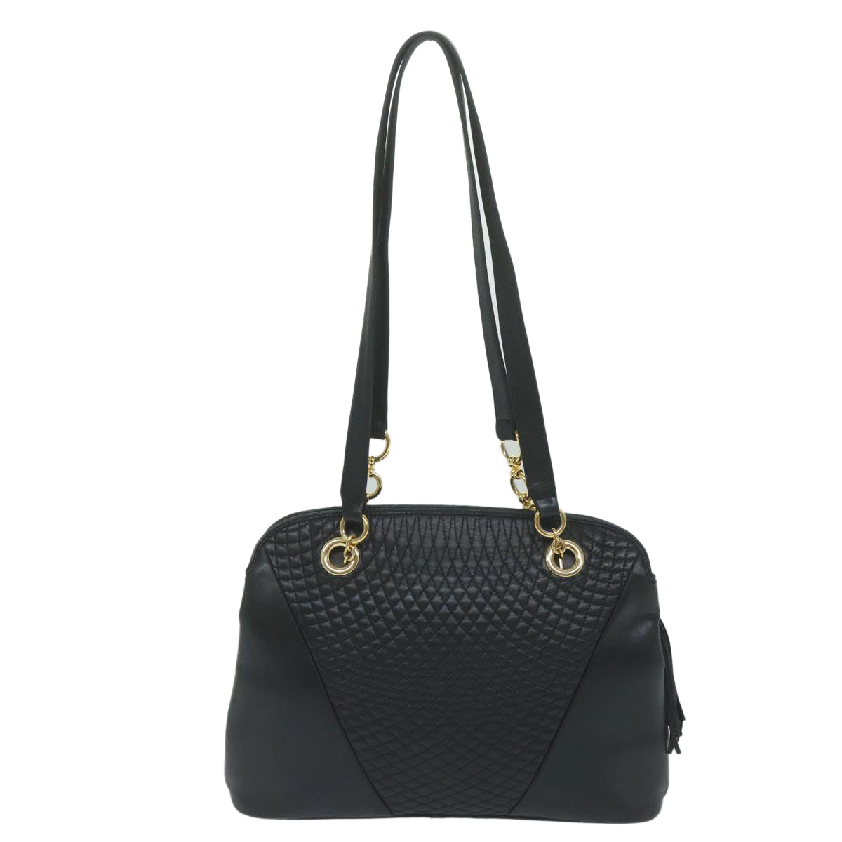 BALLY Tote Bag Leather Black Auth 60671