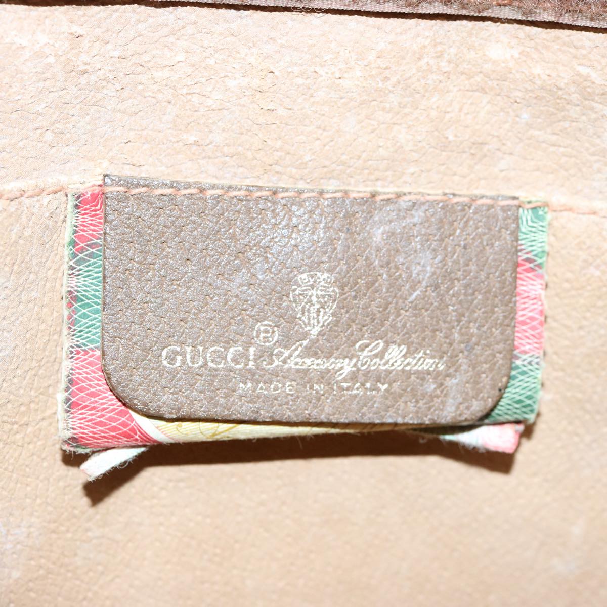 GUCCI GG Supreme Web Sherry Line Clutch Bag Beige Red Green 89 01 033 Auth 60742